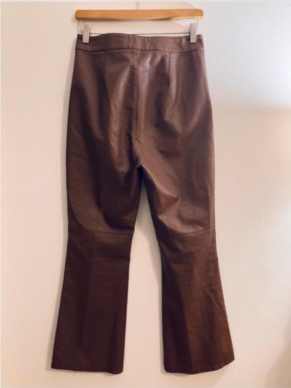 Free People Brown Ultra High-Rise Faux-leather Western Flare Boot Pants Size 8 - Picture 3 of 7